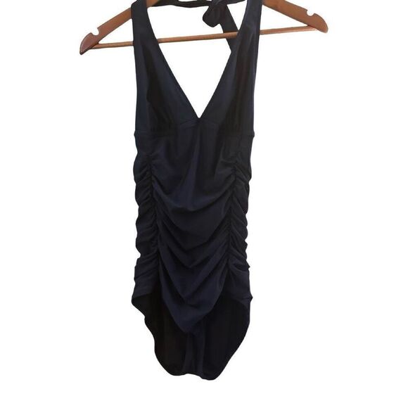 J.Crew | Swimsuits & Bathing Suits | Women’s Ruched Halter Navy One Piece Size 8 - Picture 1 of 6